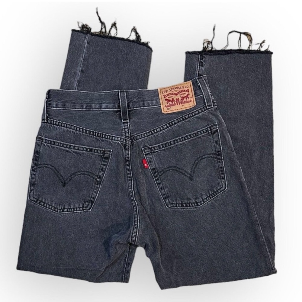 Levi's 501 Black High Waisted Straight Leg Jeans Women's